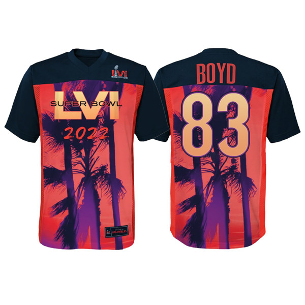 Men's Red/Black Cincinnati Bengals #83 Tyler Boyd Super Bowl LVI  Stitched Jersey